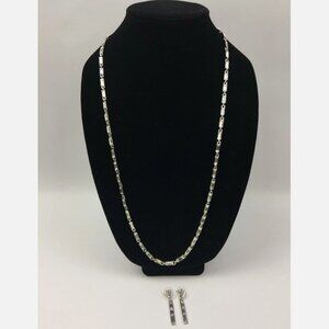 Judith Leiber Necklace and Earrings Set Women Silver